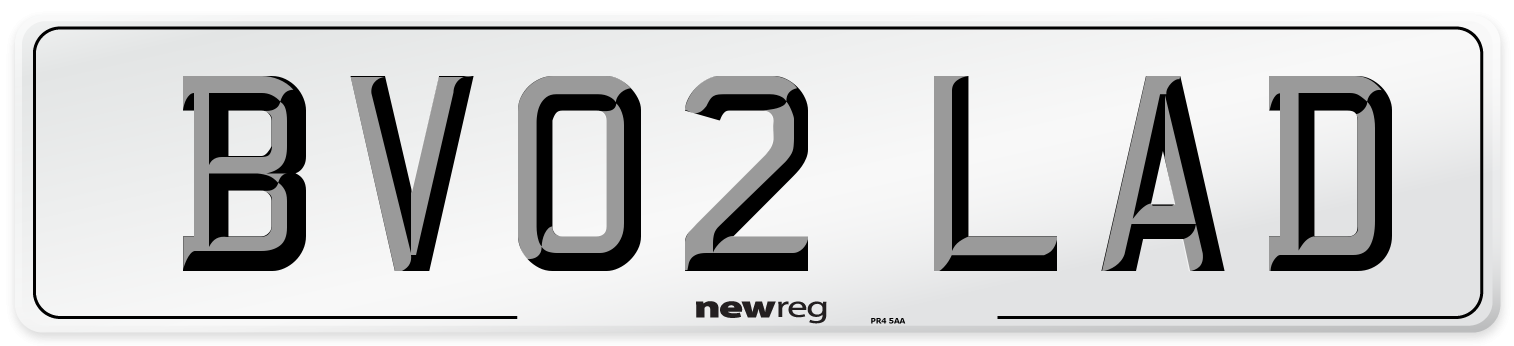 BV02 LAD Number Plate from New Reg